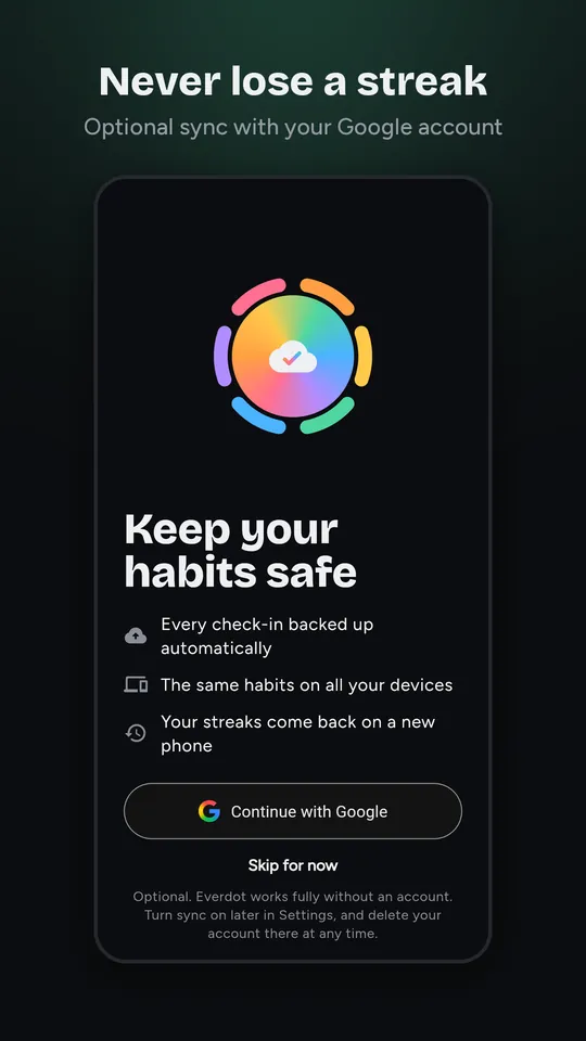 Everdot screenshot: sync