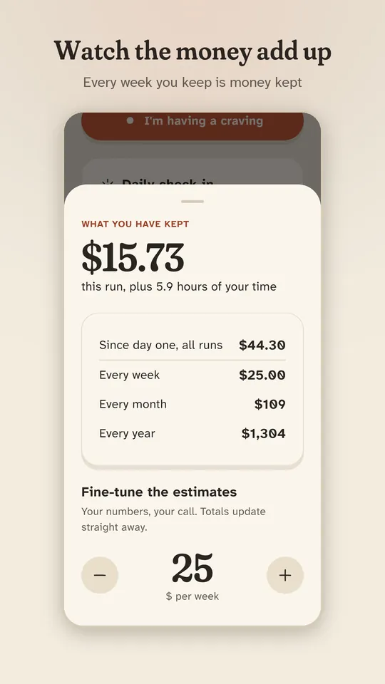Smallbird screenshot: savings