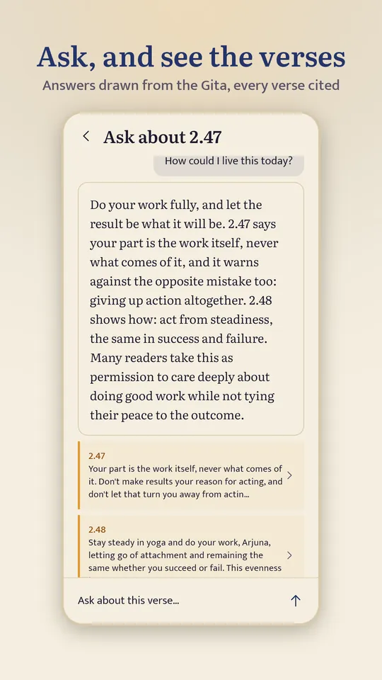 Udaya screenshot: ask